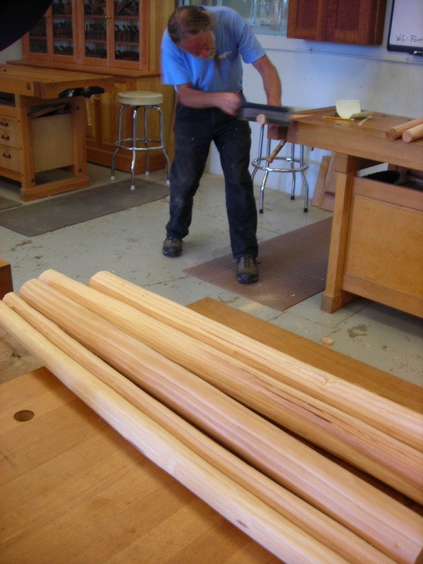 Rounded pieces for legs and stretchers